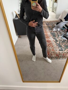 BDG High-Rise Slim Jeans in Charcoal Black Wash